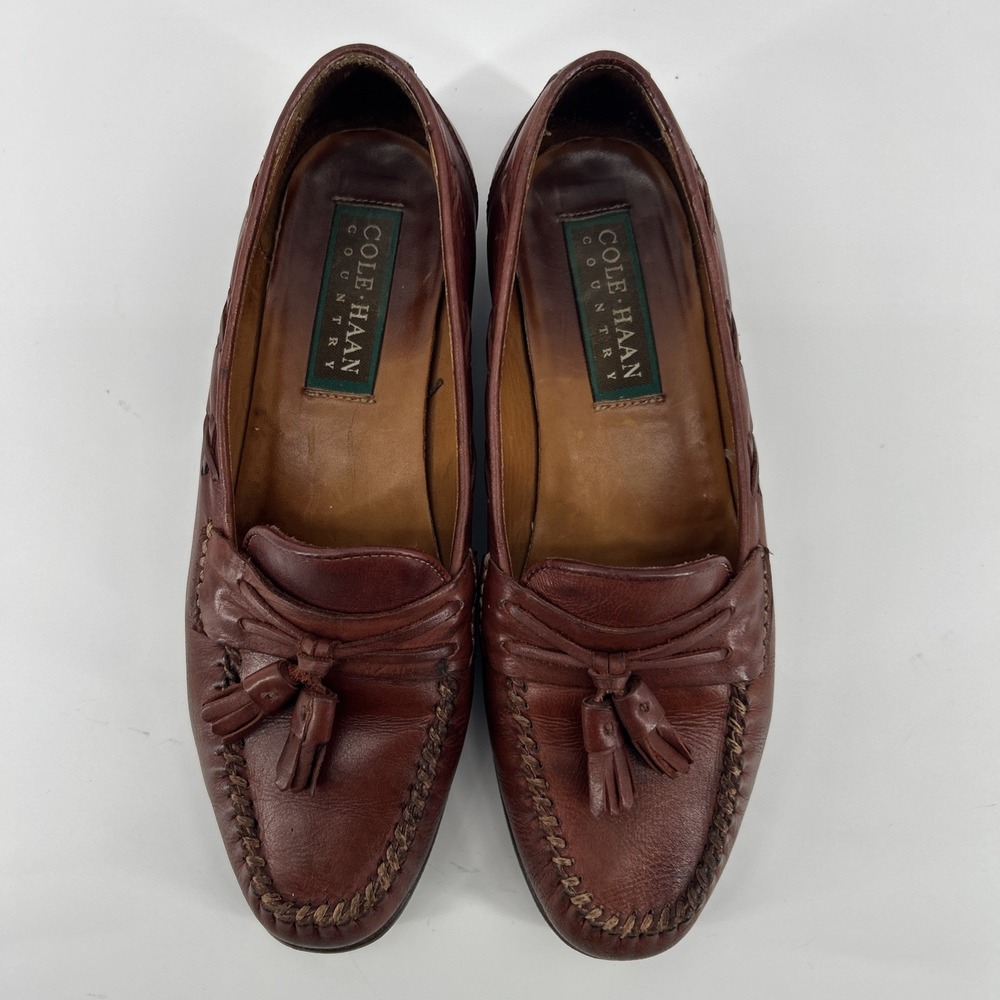 Cole Haan Loafers Shoes Women's 7M Tassels Kiltie Moccasin Retro Work Leather